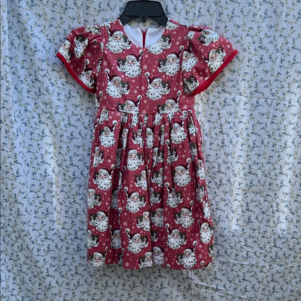 Handcrafted Christmas Red Santa Kids Dress